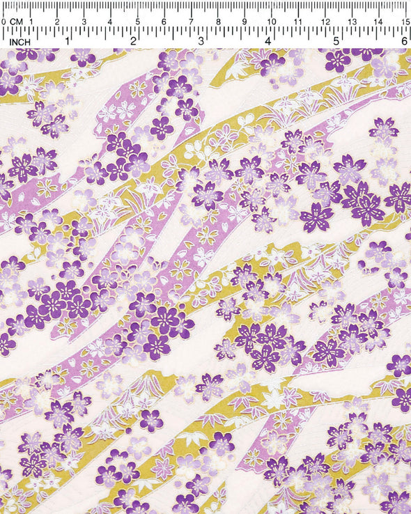 0127 Blossoms & Ribbons on Purple