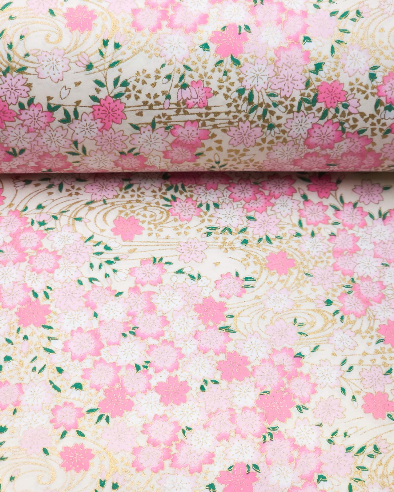 0160 Pink Cherry Blossoms on Cream