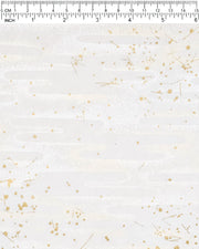 Japanese chiyogami featuring a traditional Japanese sayagata design on a white background with metallic gold & silver accents.