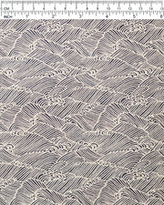 Japanese chiyogami featuring small metallic gold waves on a black background.