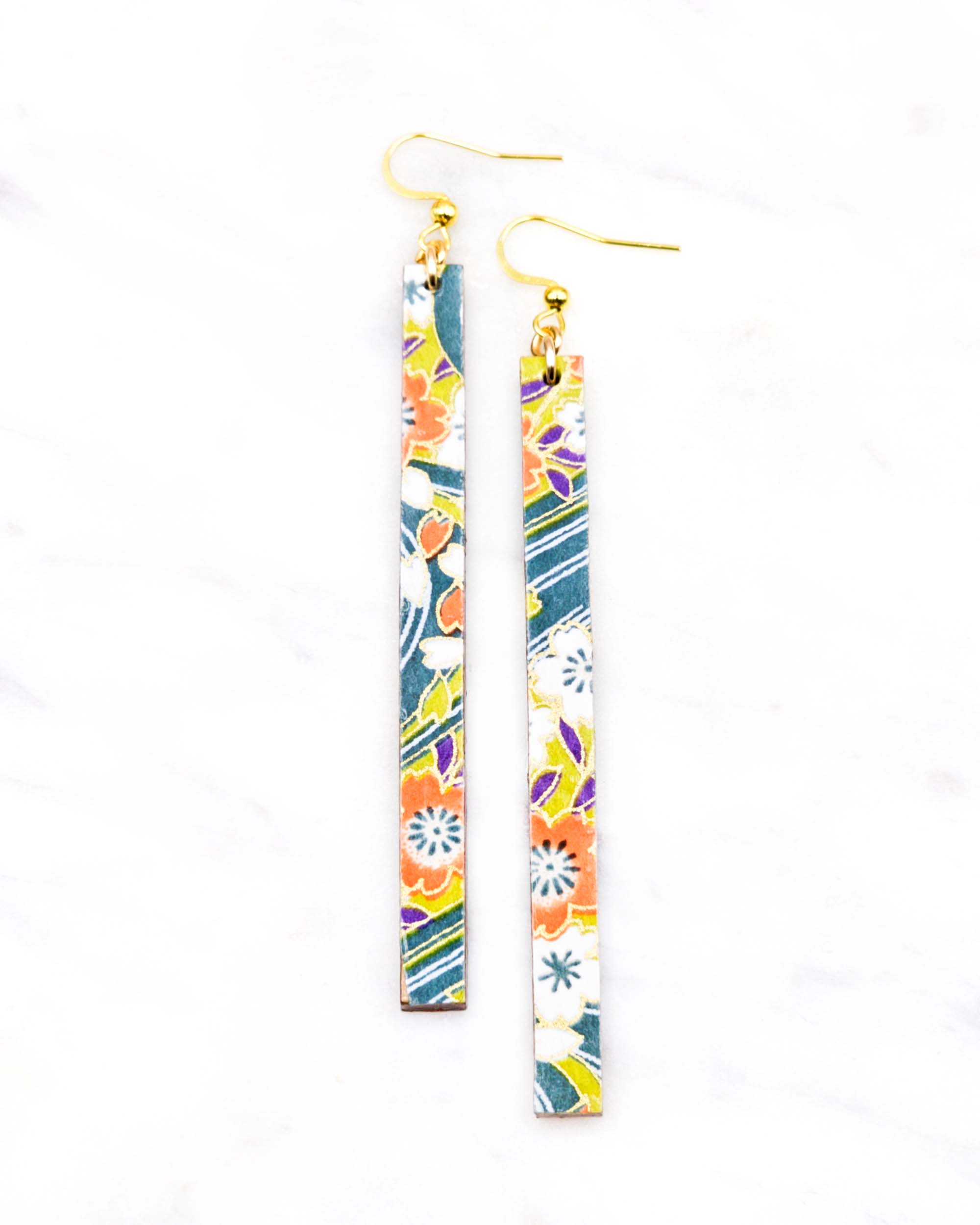 M) Long Thin Bar Earrings