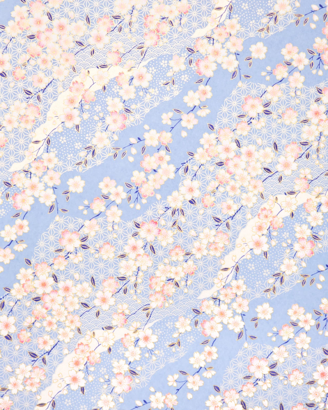 0501 Pink Cherry Blossoms on Light Blue