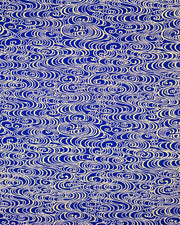 Japanese chiyogami paper featuring metallic gold water ripples on a dark blue background