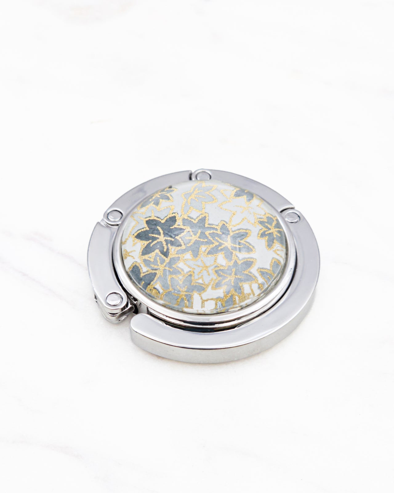 Tabletop Bag Hanger - Gray Maple Leaves