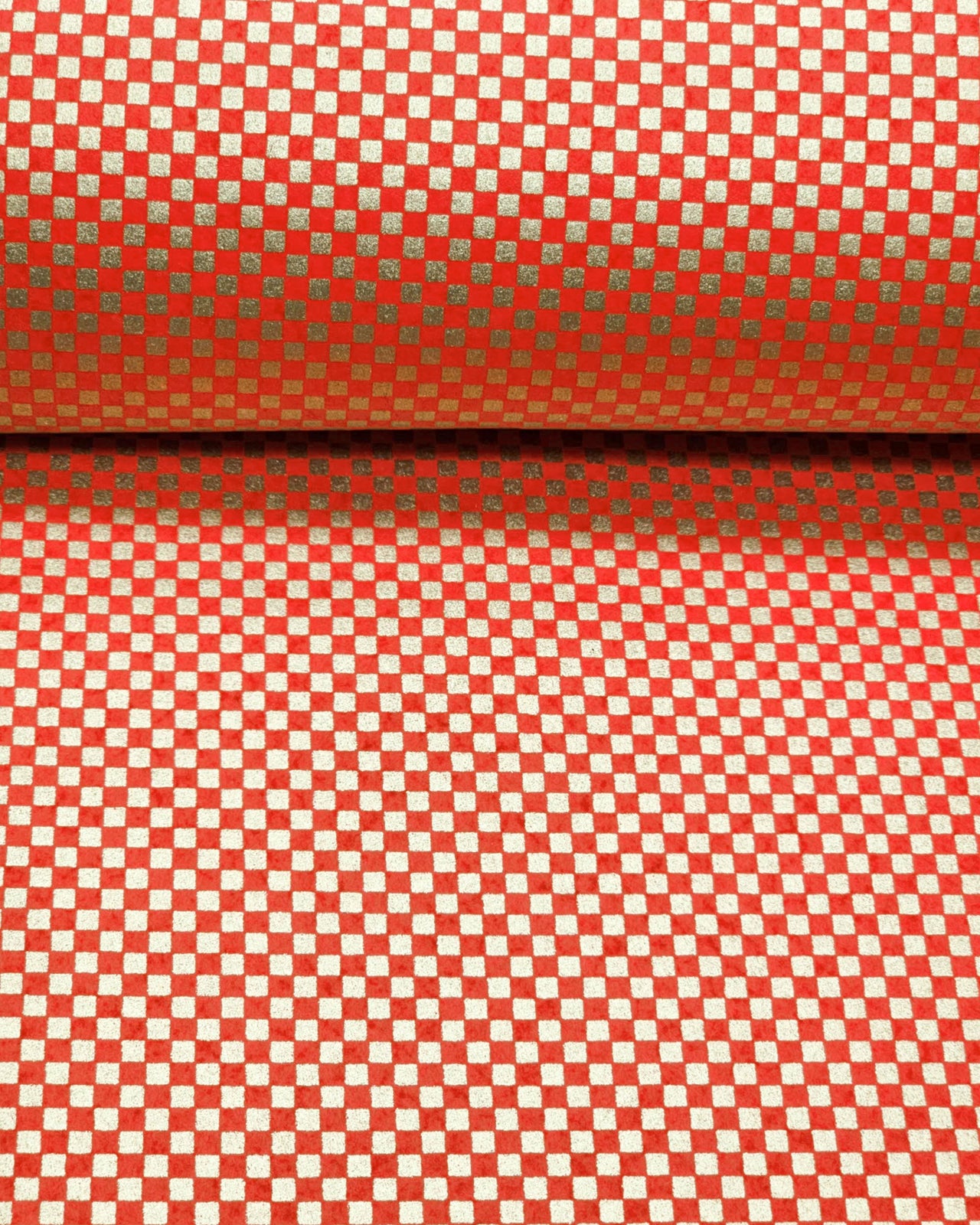 0475 X-Small Red & Gold Ichimatsu Design