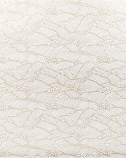 Japanese chiyogami featuring small metallic gold waves on a white background.