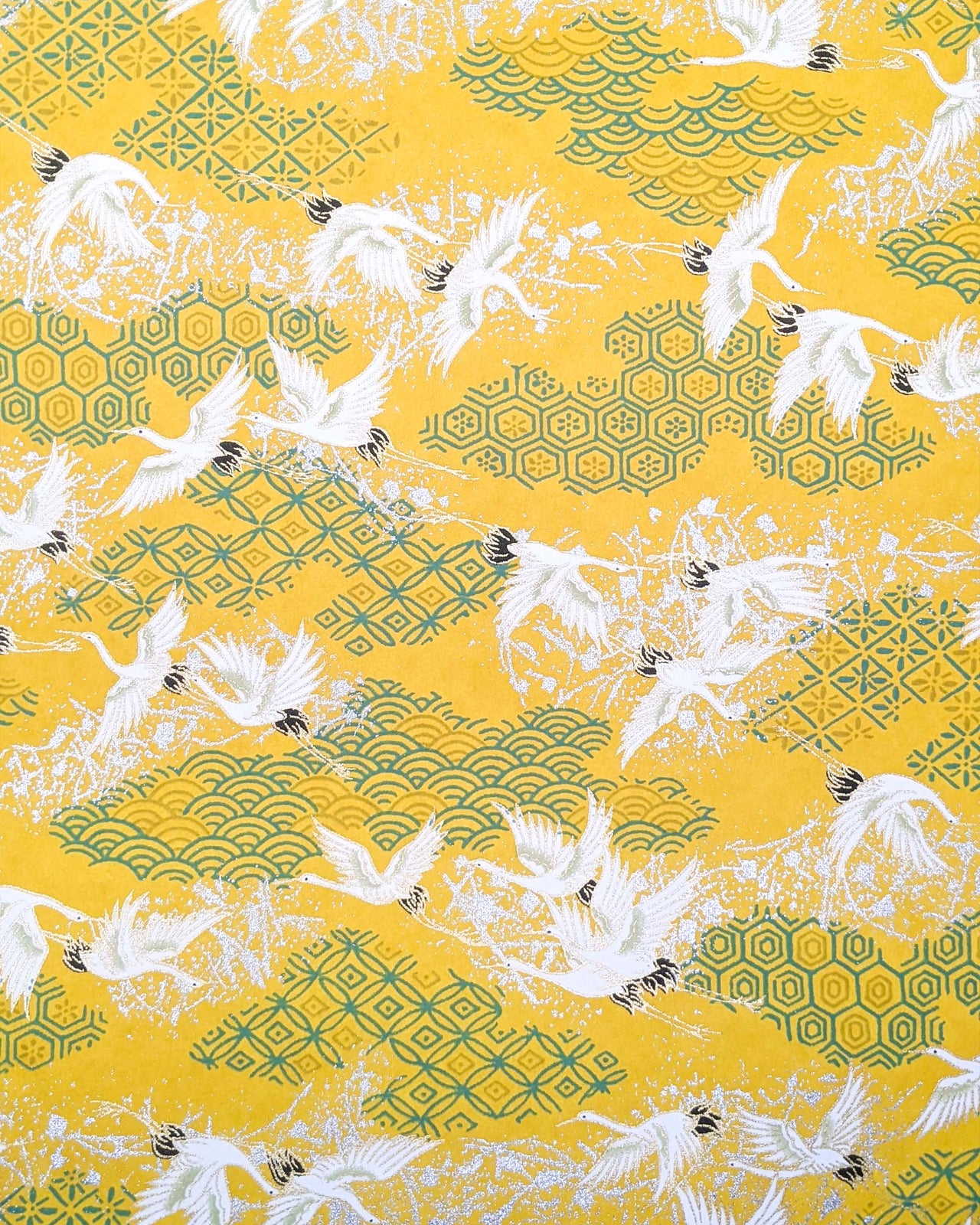 1005 Flying Cranes on Yellow