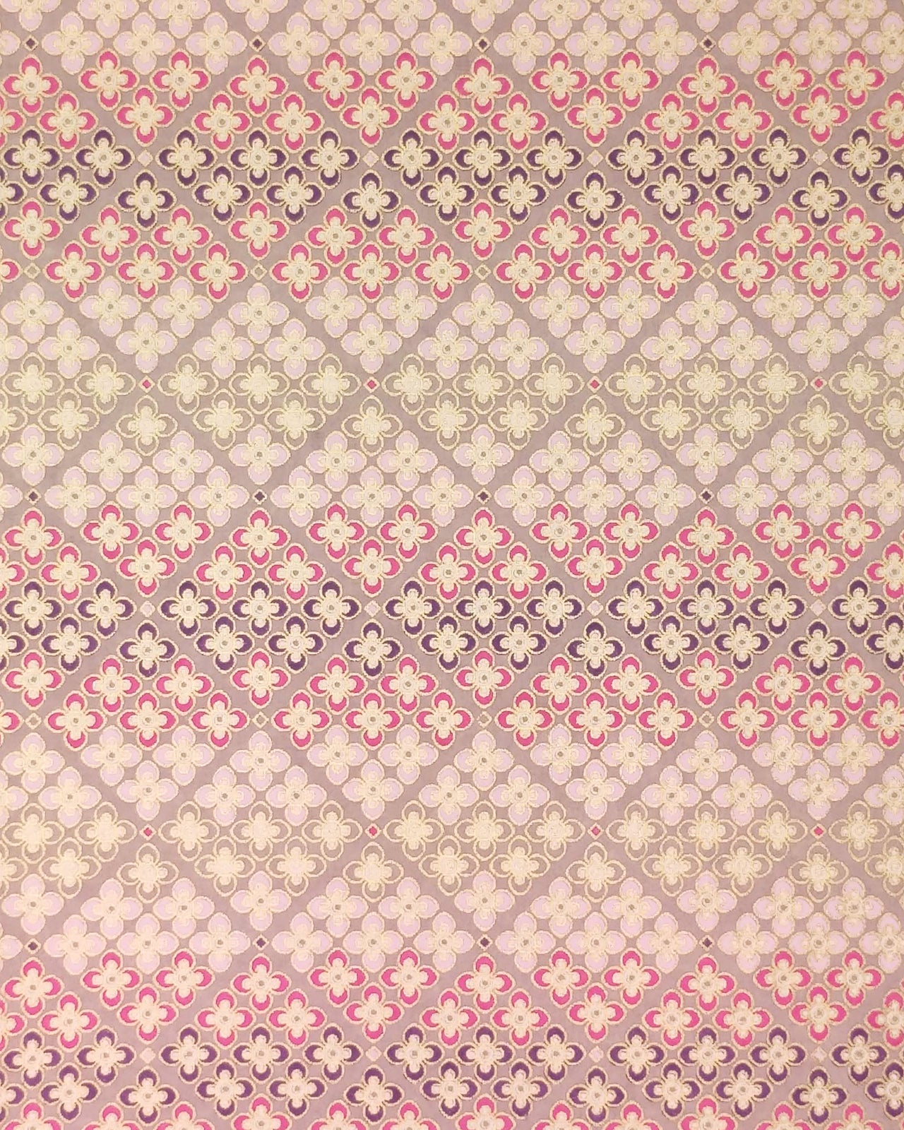 1036 Pink & Purple Floral Geometric Design