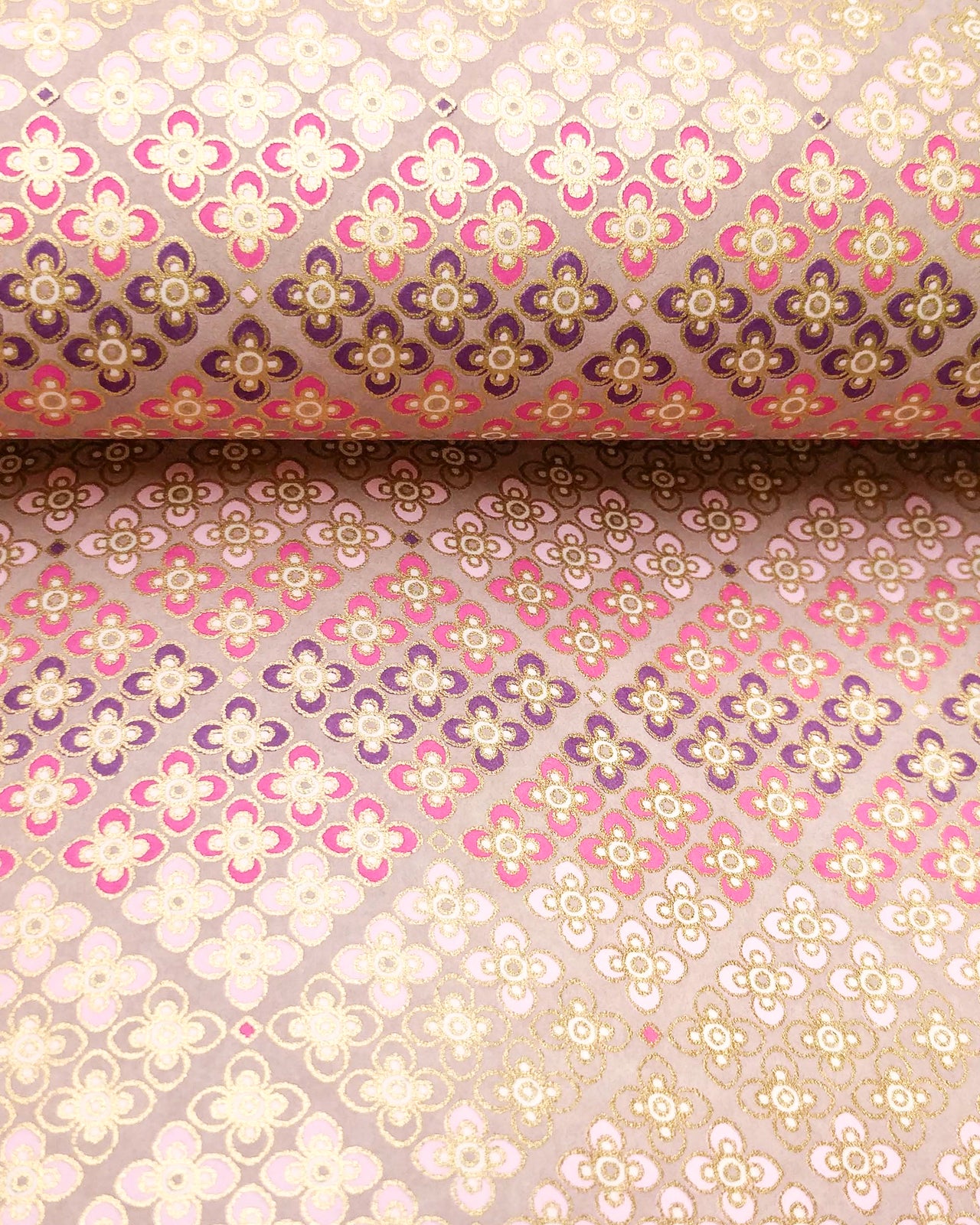 1036 Pink & Purple Floral Geometric Design