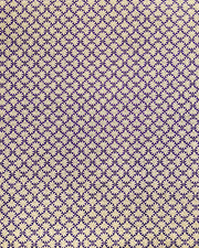 Japanese chiyogami paper featuring a metallic gold geometric pattern on a purple background.