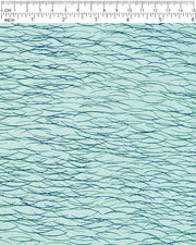 Japanese chiyogami paper featuring dark blue & green lines on a turquoise background.