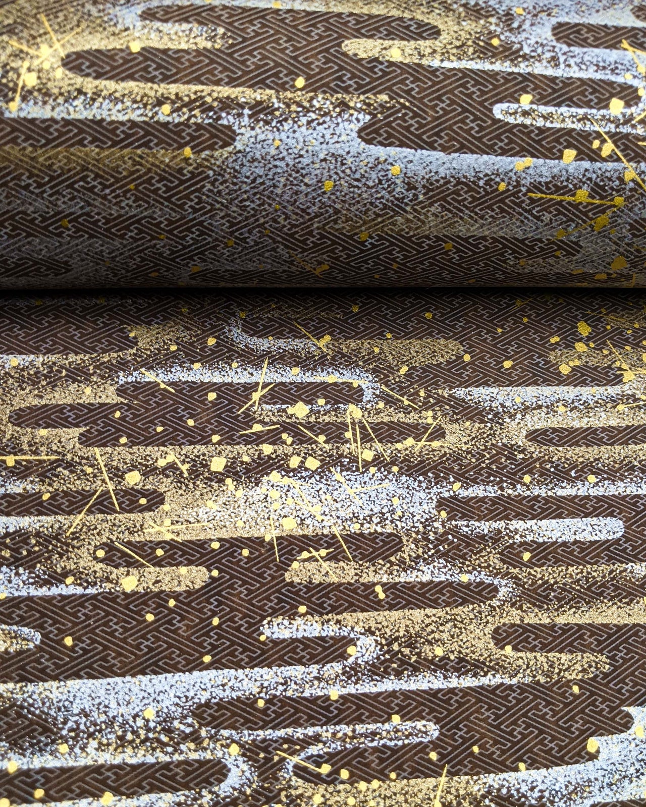 0813 Sayagata Design on Brown