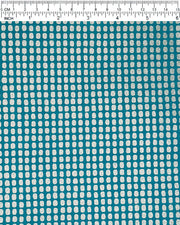 Japanese chiyogami paper featuring metallic silver geometric blocks on a blue background.