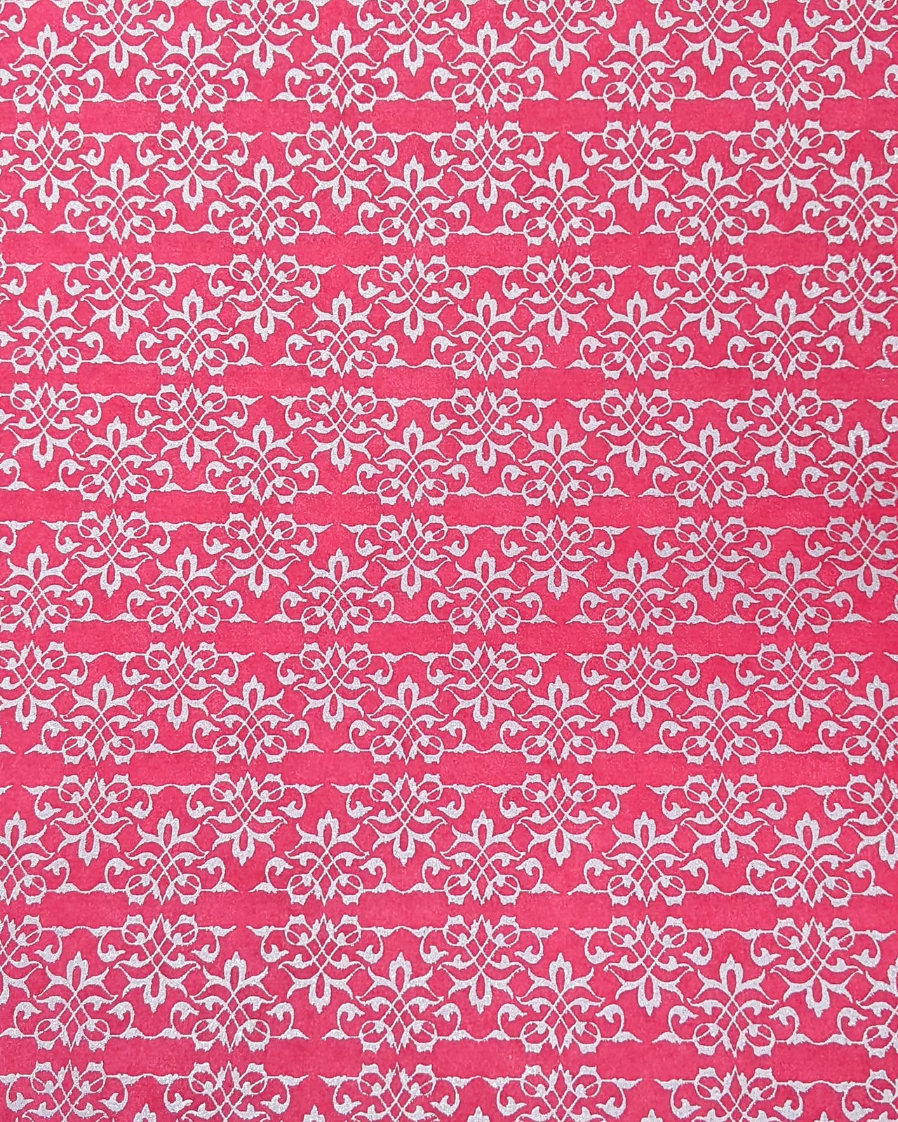 0834 Silver Damask on Pink