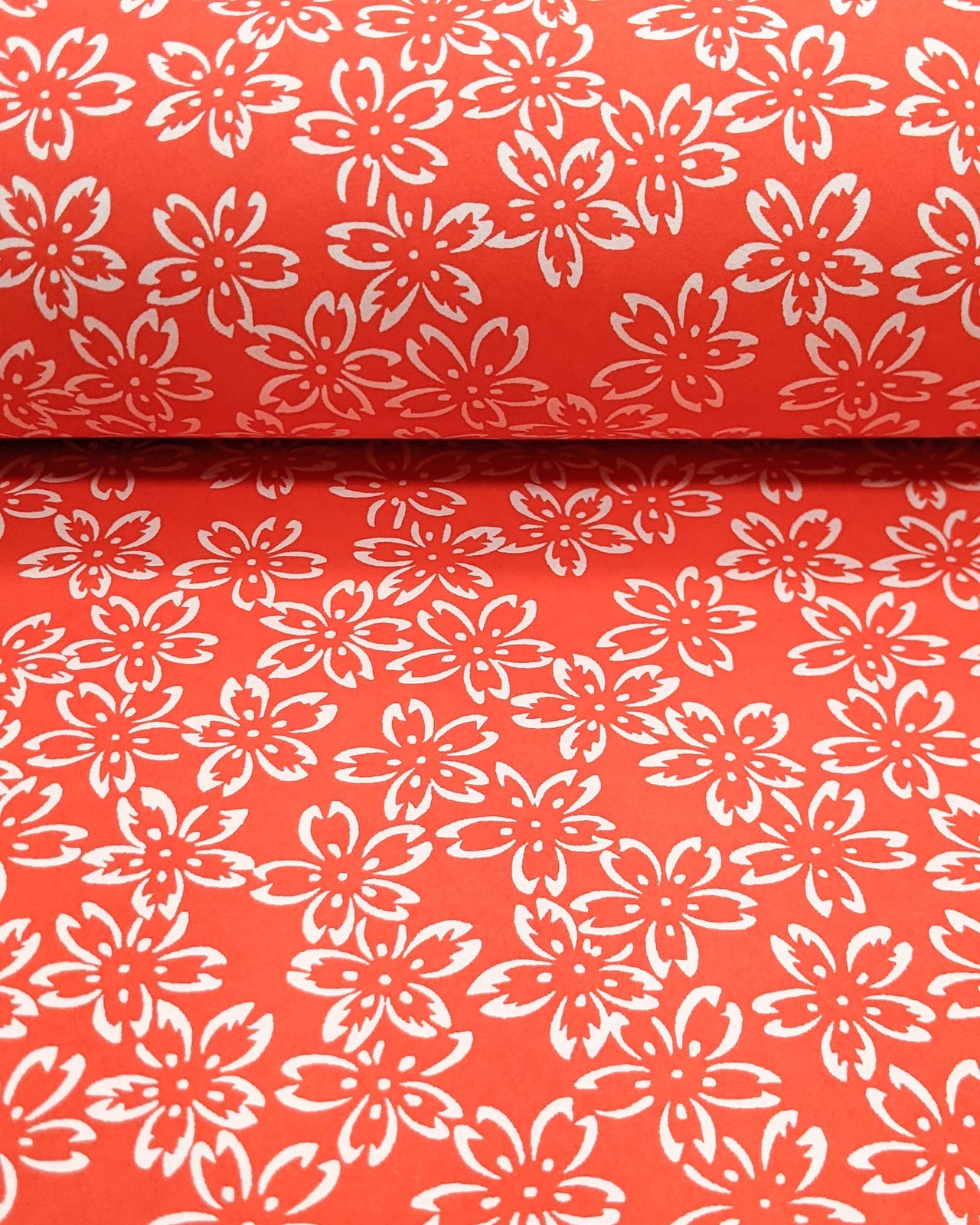0863 Cherry Blossom Outlines on Red