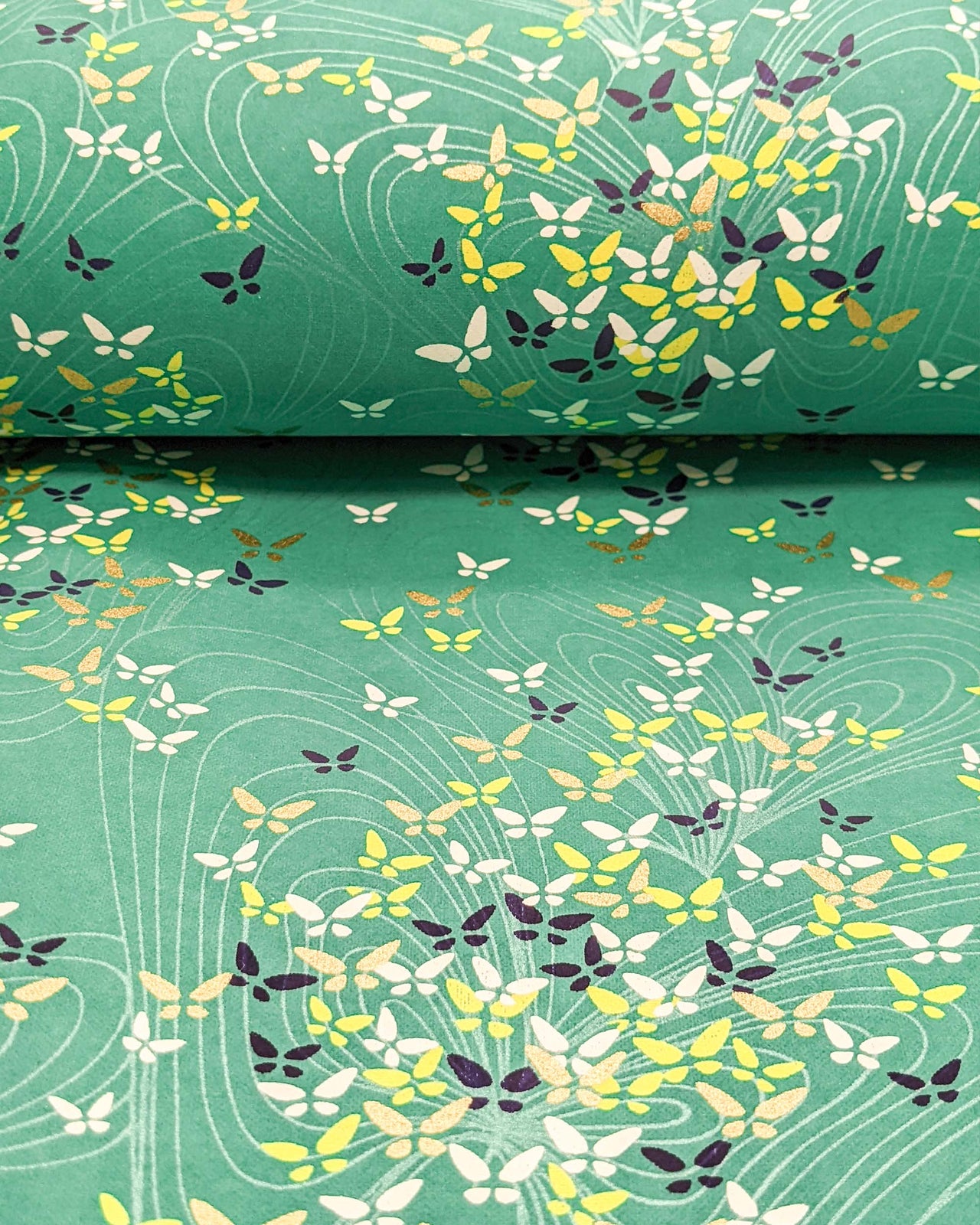 0866 Butterflies on Jade Green