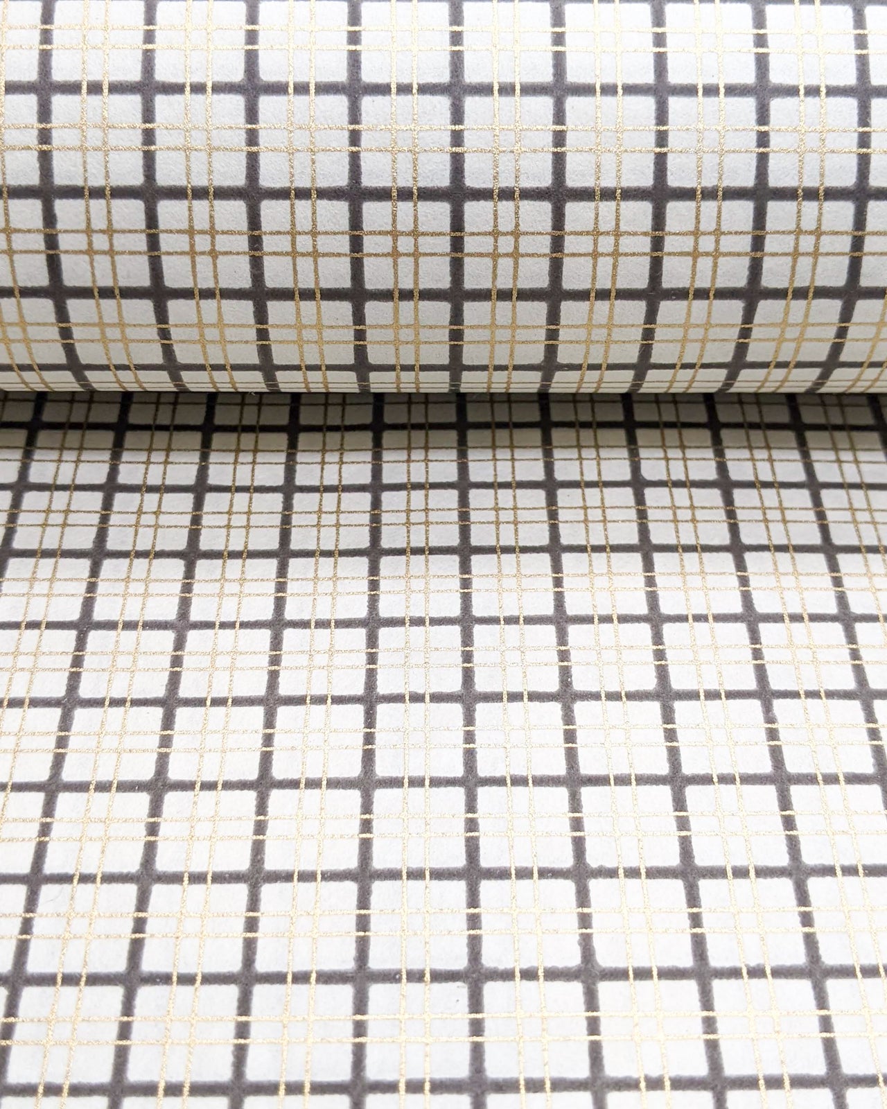 0919 Gray & Gold "Koushi" Lattice on Cream