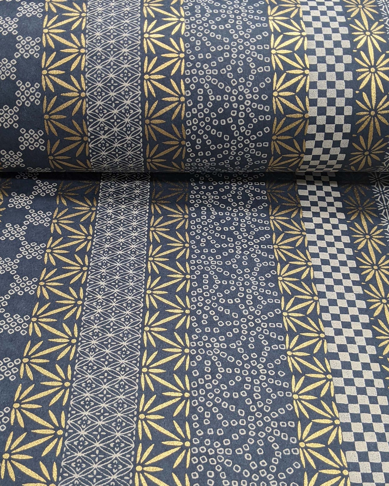 0981 Blue & Gold Stripes