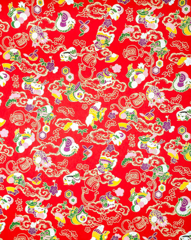 0005 Cute Dragons on Red