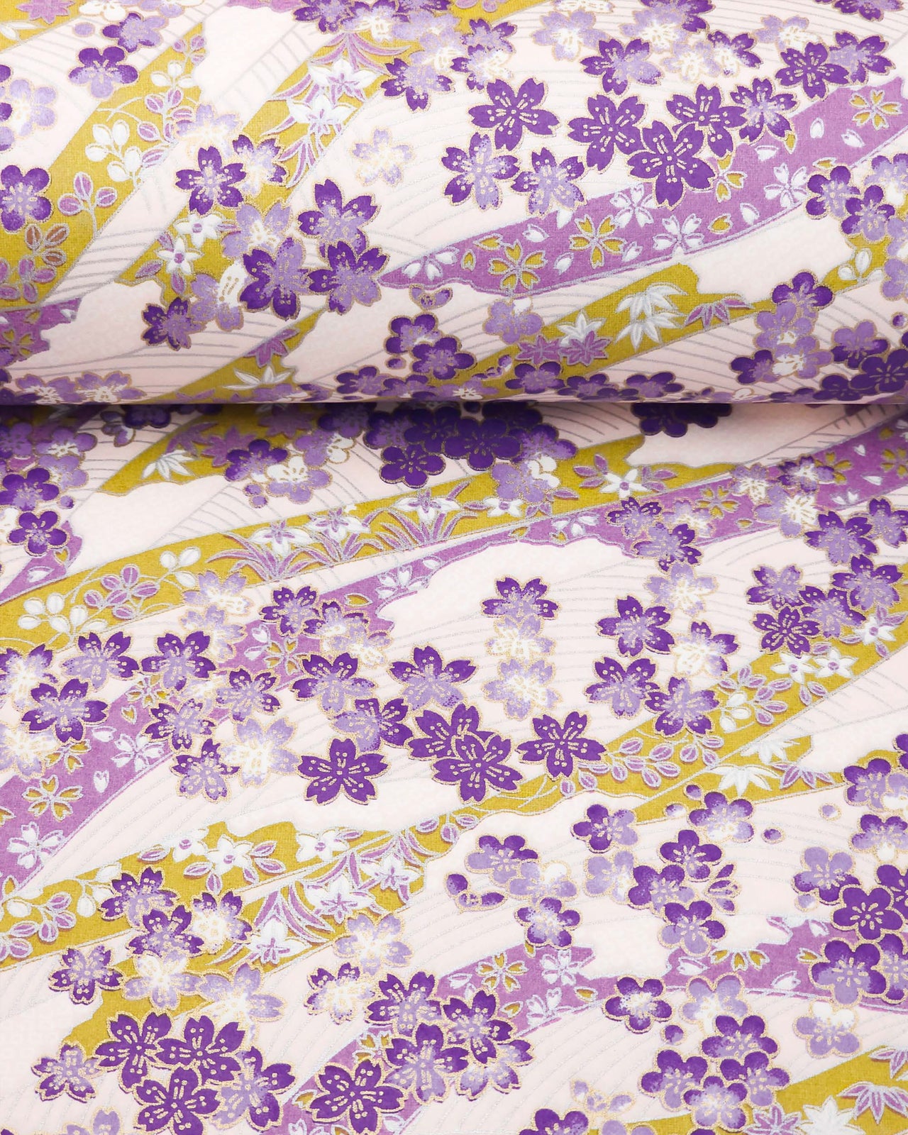 0127 Blossoms & Ribbons on Purple