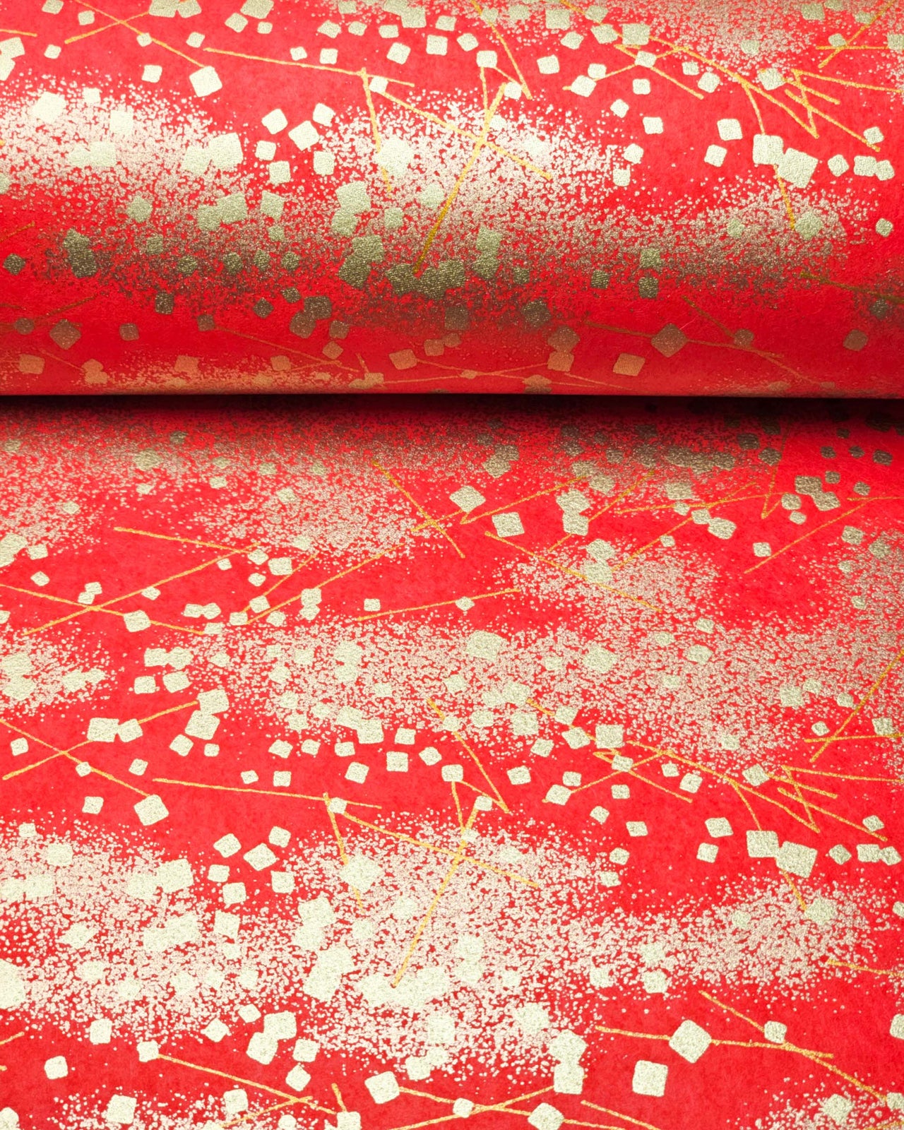 0267 Gold Abstract Design on Red