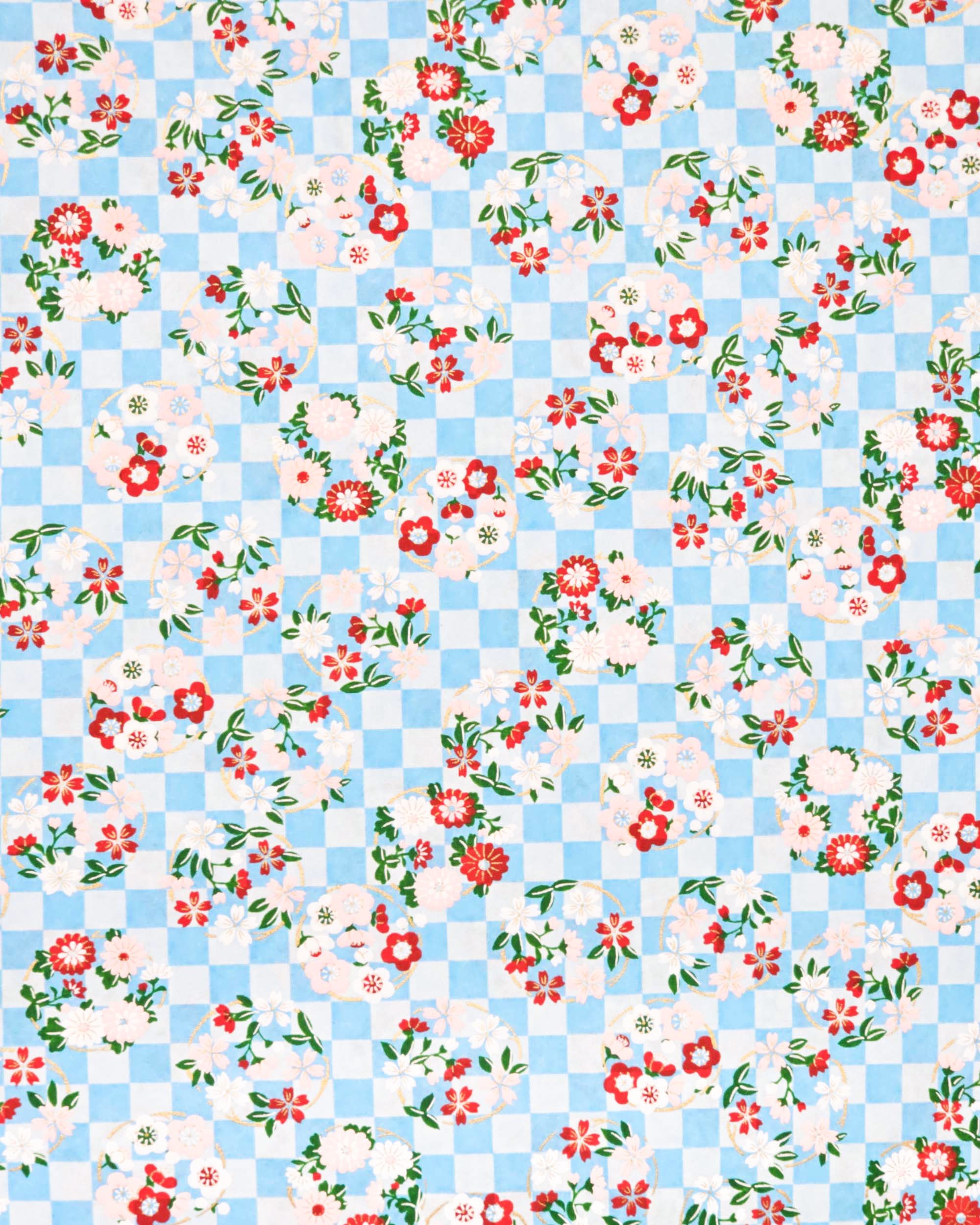 0409 Blue Ichimatsu Flowers