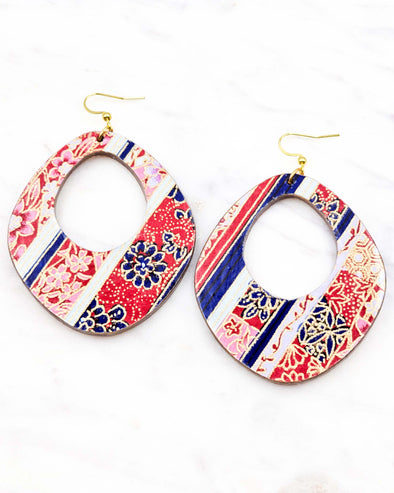 (XL) Abstract Hoop Earrings