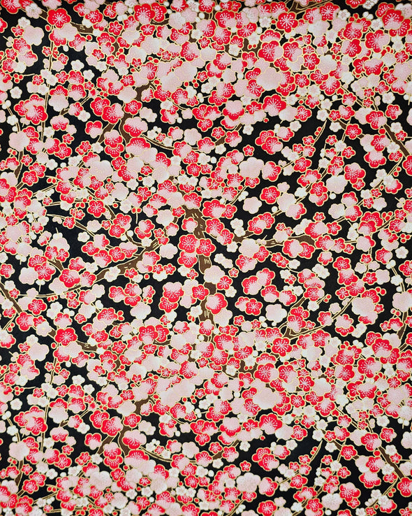 0665 Red Plum Blossom Tree on Black