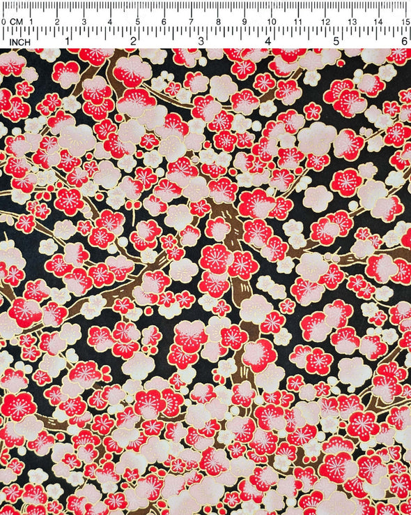 0665 Red Plum Blossom Tree on Black