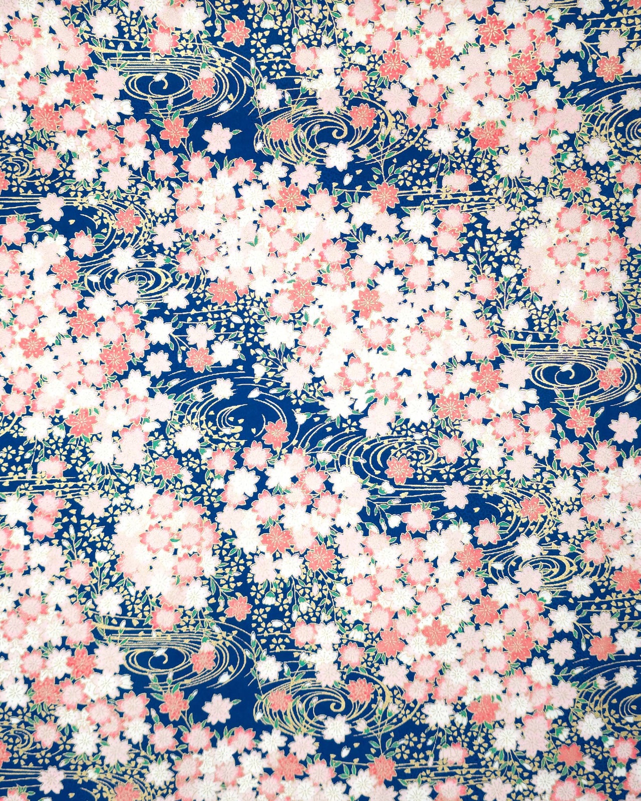 0766 Pink Cherry Blossoms on Blue