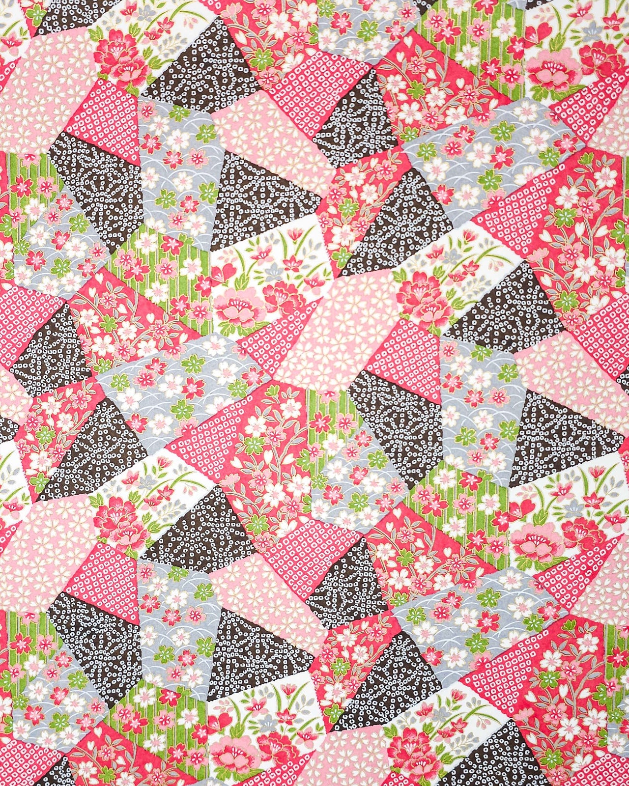 0782 Pink & Black Floral Patches