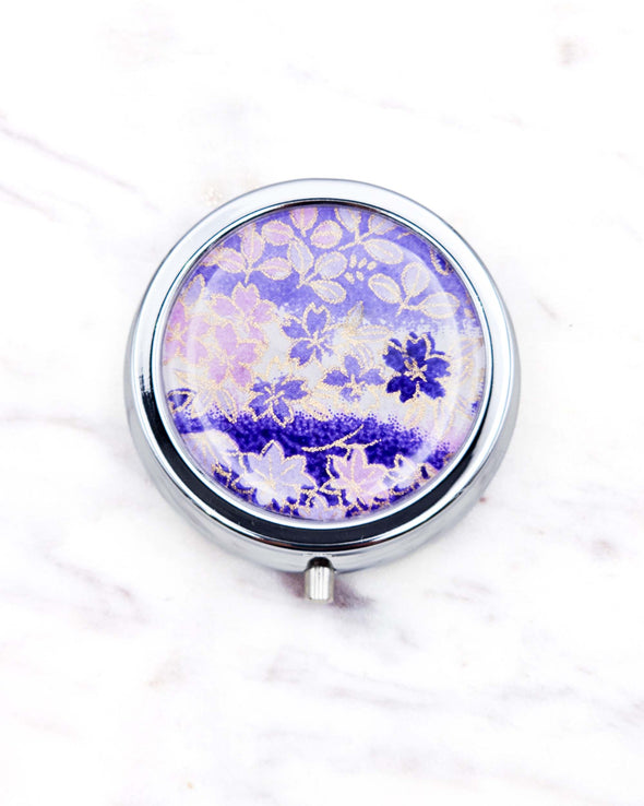 Purple Cherry Blossoms Pill Box