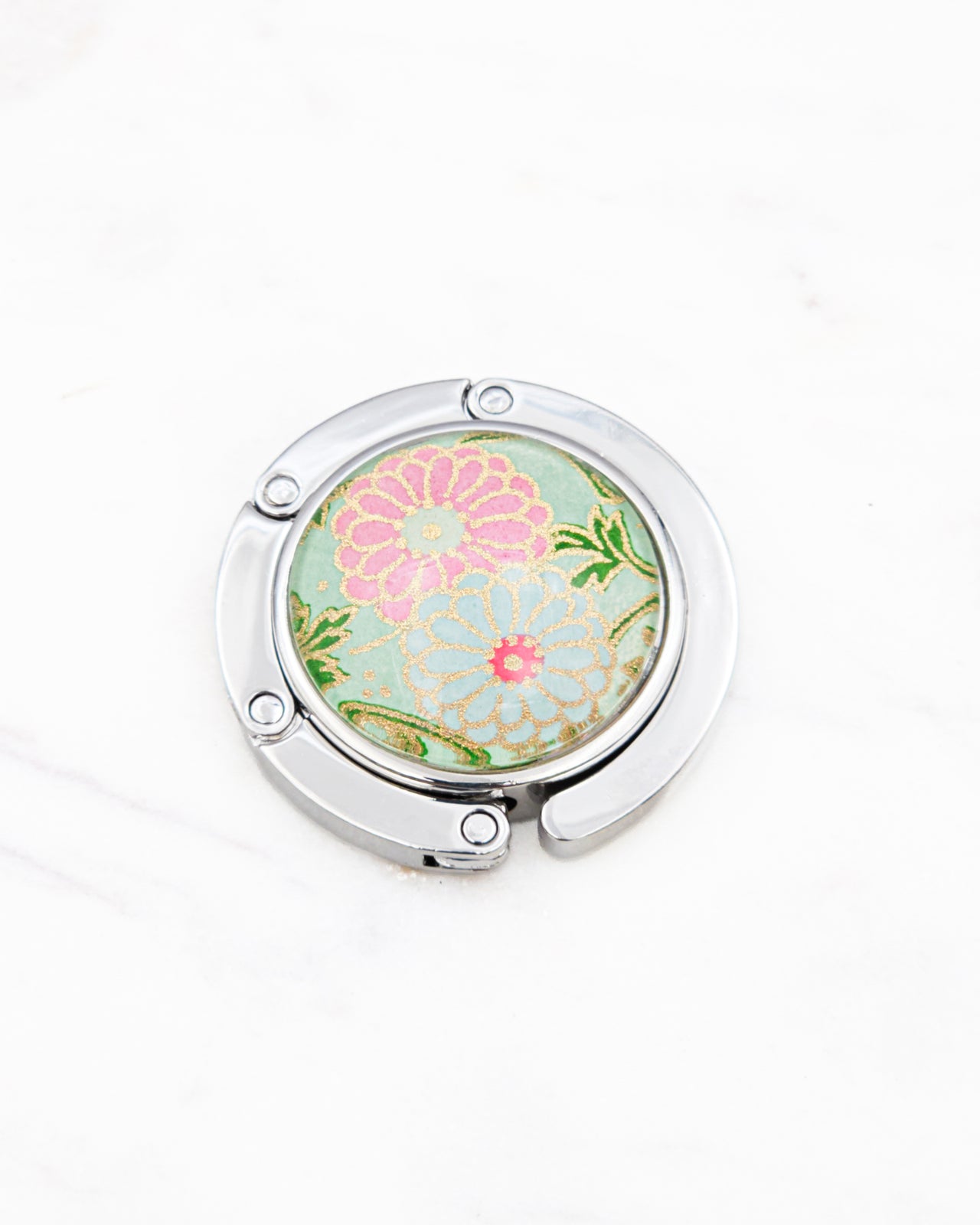 Pink & Green Daisies Tabletop Bag Hanger