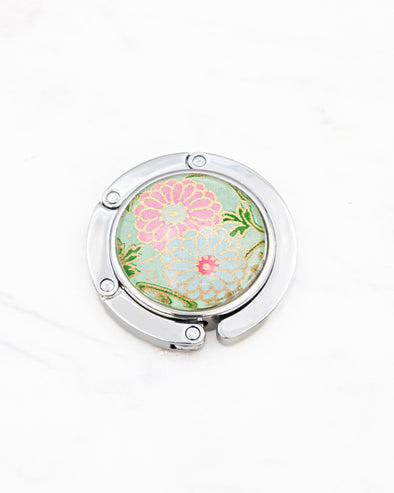 Pink & Green Daisies Tabletop Bag Hanger