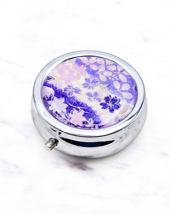 Purple Cherry Blossoms Pill Box