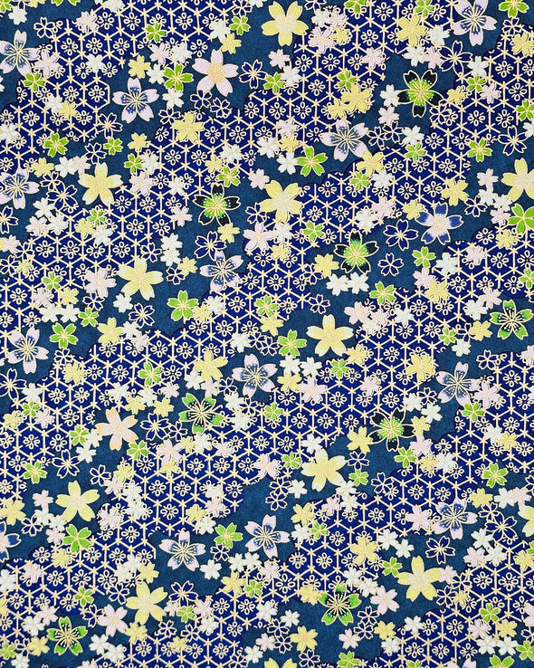 1073 Cherry Blossoms and Kikkou on Blue