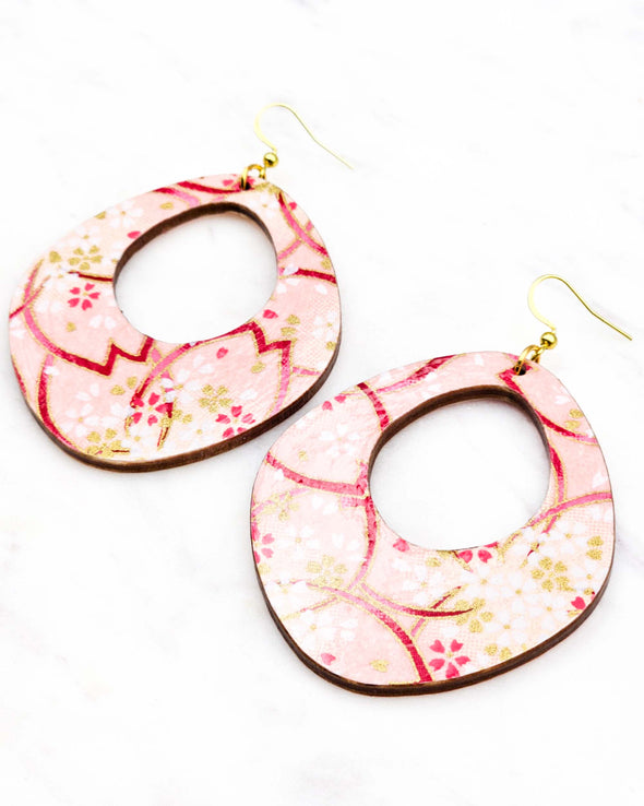 (XL) Abstract Hoop Earrings