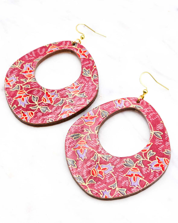 (XL) Abstract Hoop Earrings