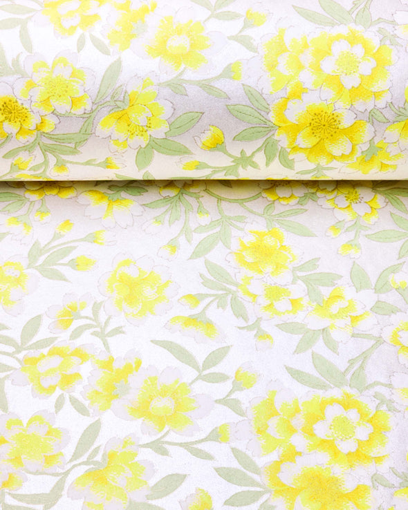 0240 Yellow Flowers on Pearlescent White