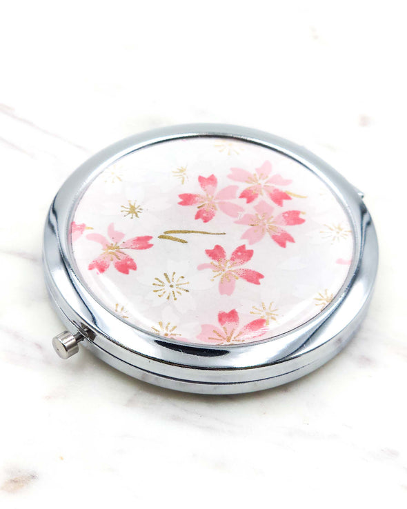 Light Pink Cherry Blossoms Compact Mirror