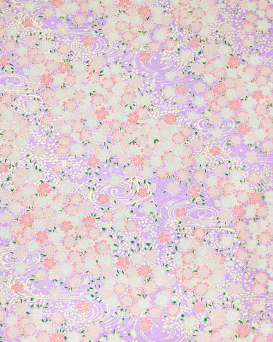 0363 Pink & White Cherry Blossoms on Purple