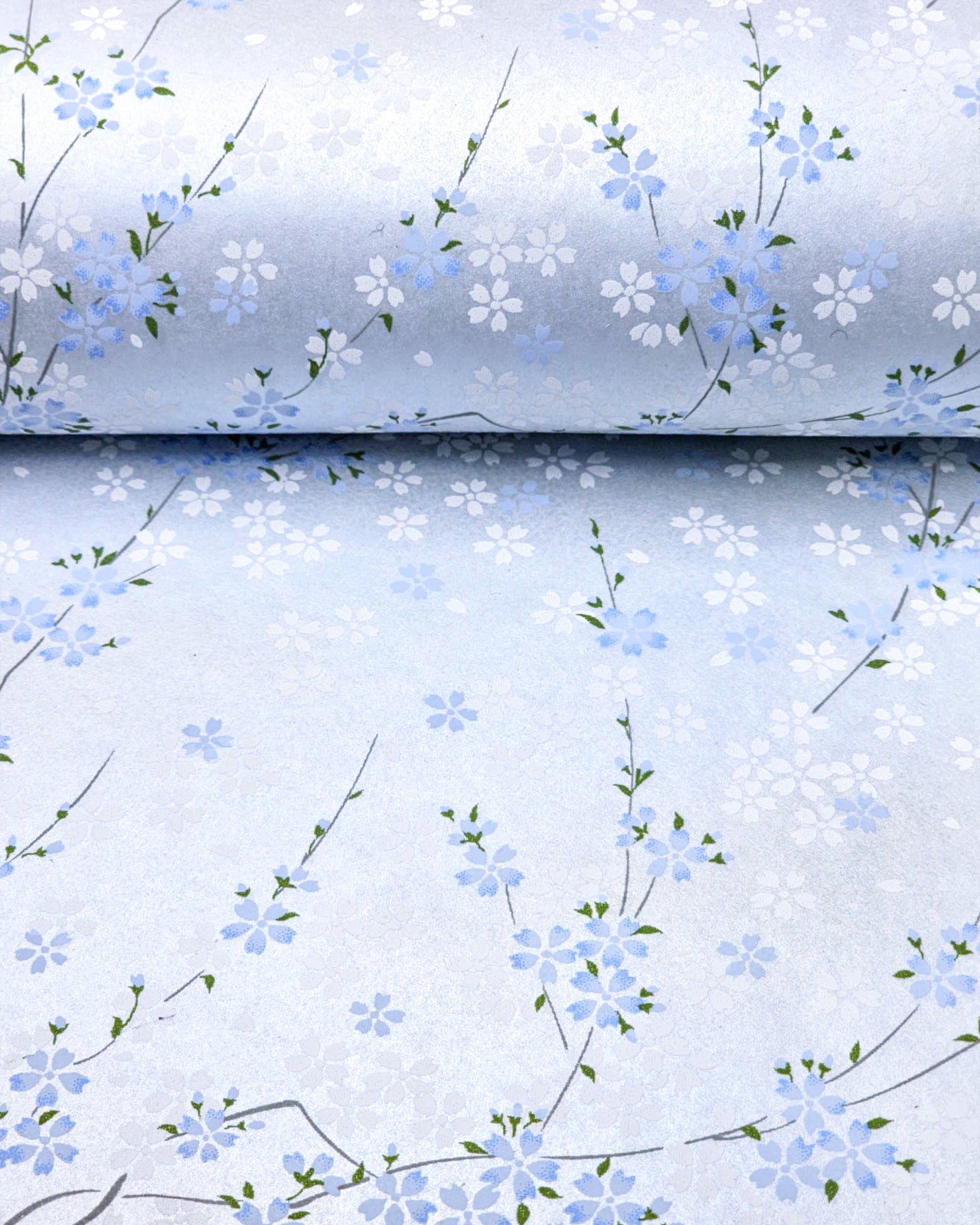 0811 Cherry Blossoms on Pearlescent Blue