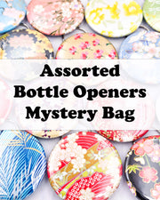 An assortment of magnetic bottle openers.