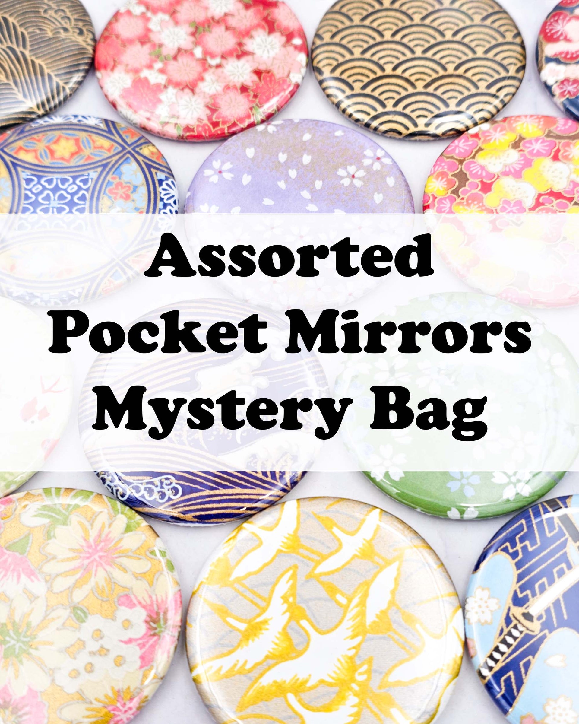 An assortment of round pocket mirrors.