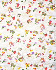 Japanese chiyogami paper featuring assorted white, purple, green, red, and yellow dragons on a shimmering pearlescent white background with metallic gold details.