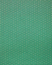 Japanese chiyogami paper featuring a small metallic gold traditional Japanese sayagata design on a green background.