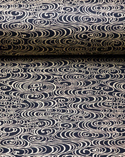Japanese chiyogami paper featuring metallic gold water ripples on a black background.