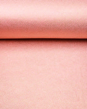 Japanese chiyogami paper featuring a small metallic gold "same-komon" (sharkskin) design on a light pink background. 