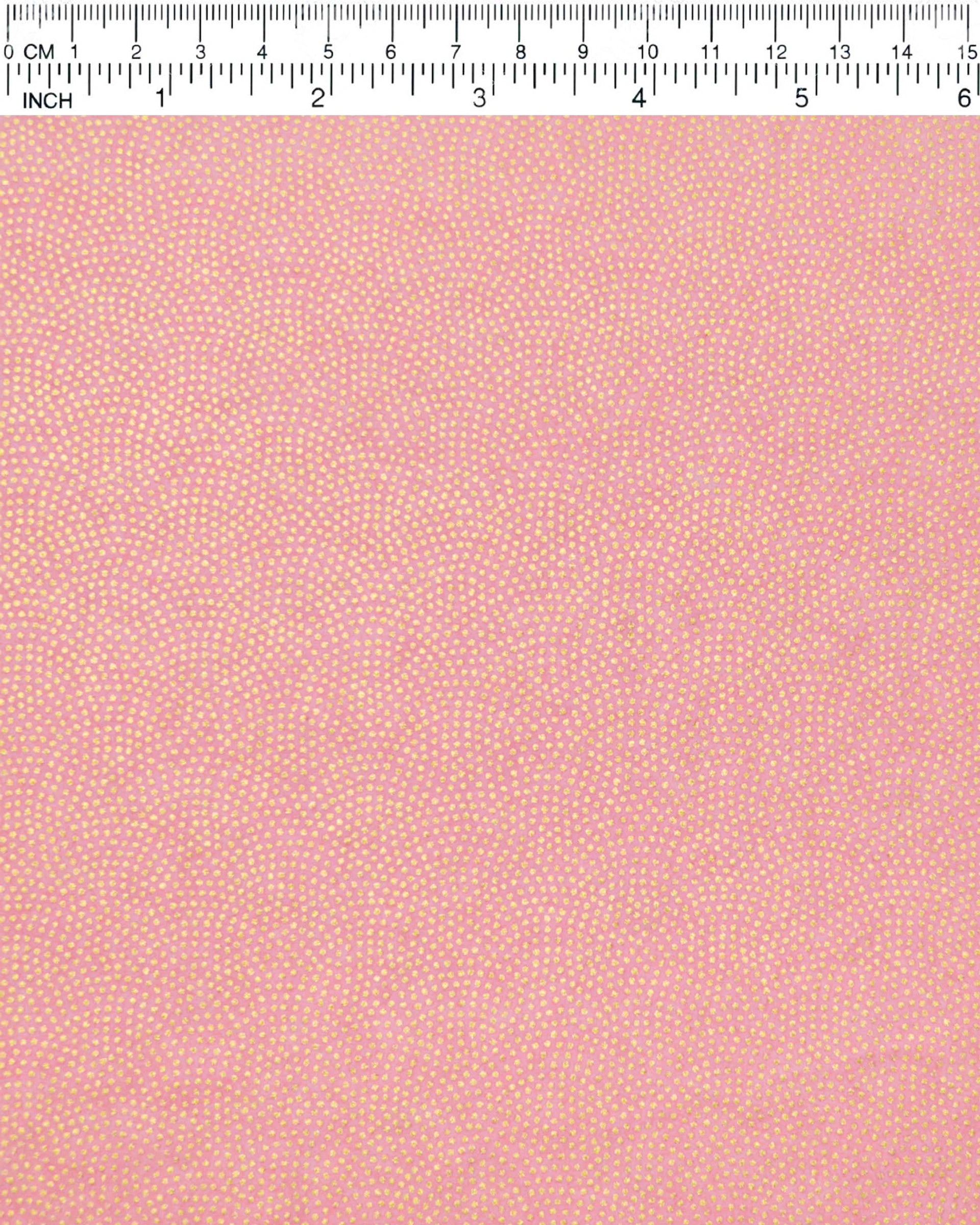 Japanese chiyogami paper featuring a small metallic gold "same-komon" (sharkskin) design on a light pink background. 