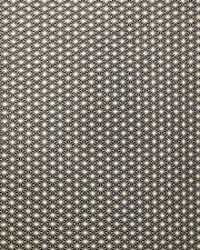 Japanese chiyogami paper featuring a small traditional gold asanoha (hemp leaf) pattern on a black background.
